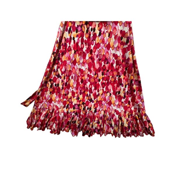 Glamour Womens A-Line Dress Size 6 Red PInk Spotted Design Bottom Ruffle - Picture 13 of 14